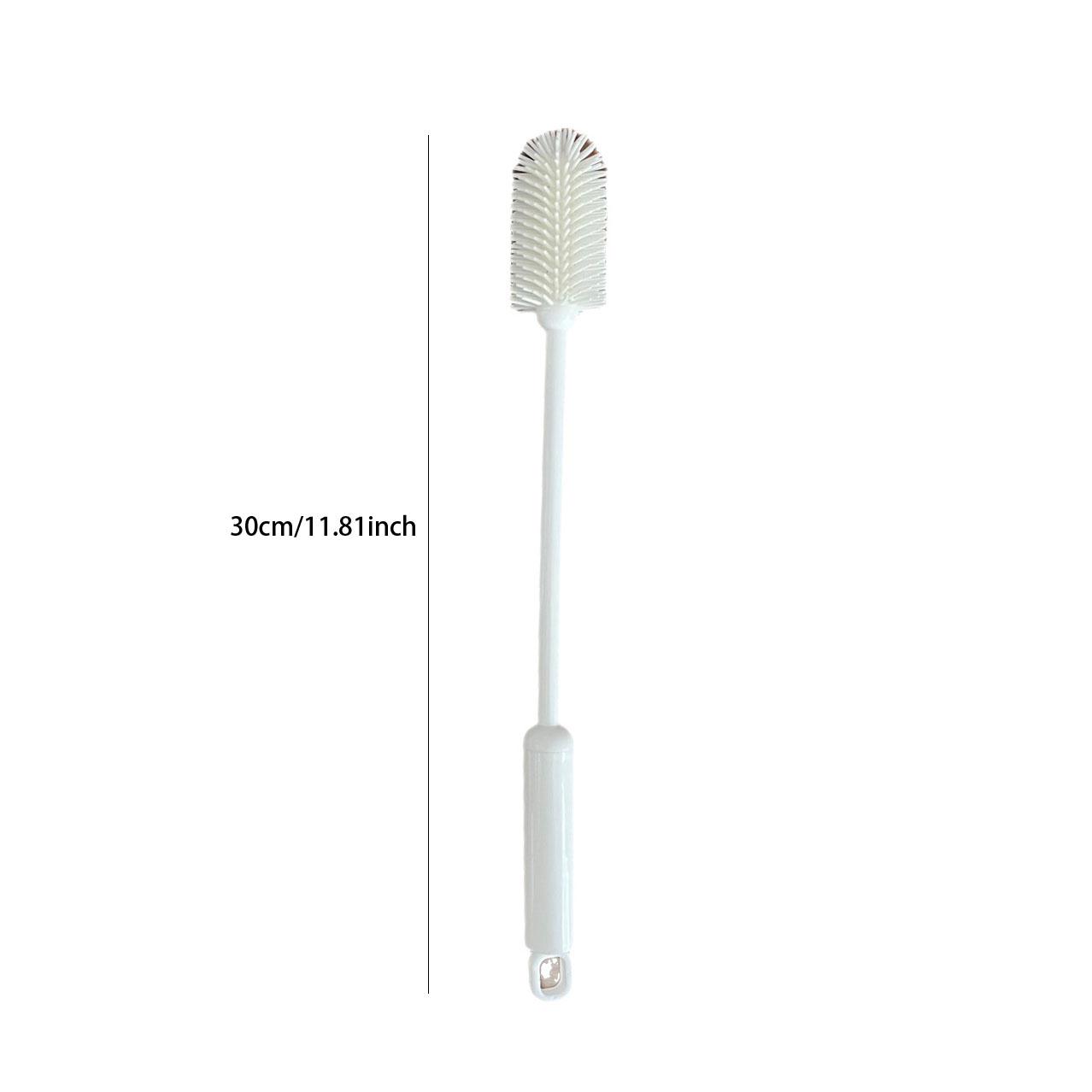 

Силиконовая щетка для чашек с длинной ручкой, вращающаяся на 360 градусов щетка для мытья бутылок, чашек, многоразовый многофункциональный кухонный инструмент для уборки белый