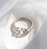 European and American Adjustable Sweet Butterfly Diamond Ring: Gold & Silver Two-Tone Fashionable Stacking Style for Women