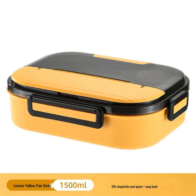 316 Stainless Steel Divided Lunch Box with Utensils