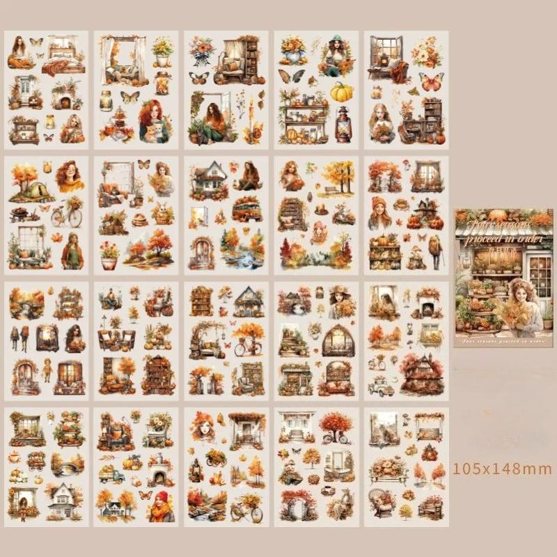 

20pcs PET Season Series Decorative Stickers DIY Diary Girls Scrapbooking Material Decor Album Stationery Sticker
