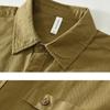 Frühling und Sommer 100 Baumwolle Langarm Herrenhemd Täglich Vielseitiges Freizeit-Oberteil Einfarbiges Hemd mit Tasche Schlichter Stil Herrenbekleidung