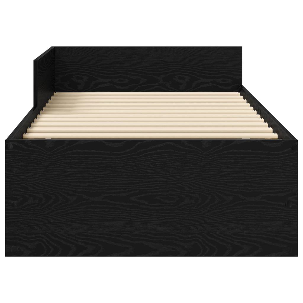 Bed Frame with Headboard Black Oak 80 x 200 cm