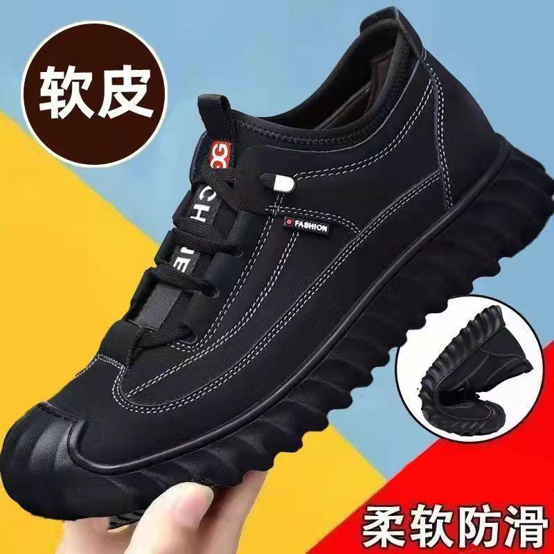 

Высокие повседневные короткие ботинки 2025 года, весна и осень, толстая подошва, мягкая кожаная обувь Martin, мужская обувь с большим каблуком, модная обувь 44