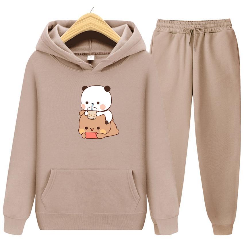 

Bubu And Dudu Drink Bubble Tea Print Жіноча толстовка Kawaii Жіночий світшот Harajuku Вільний одяг з довгими рукавами 3XL дубильна кора