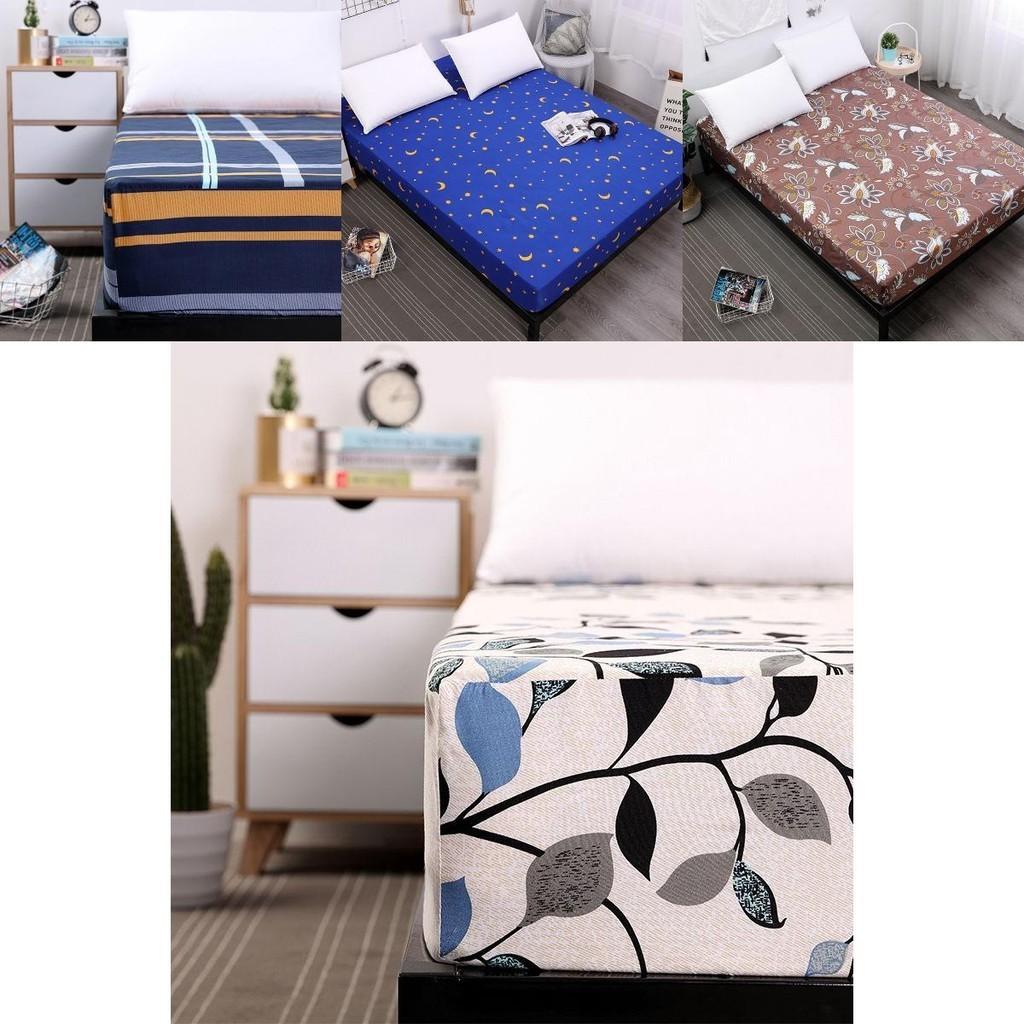 Vintage Floral Stripes Printed Mattress Cover Dustproof And Comfortable Fitted Sheet
