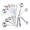 Stainless Steel Measuring Spoon Set with Scale 4/6/8Pcs Kitchen Baking Tools Egg Beater Measuring Cup Ruler