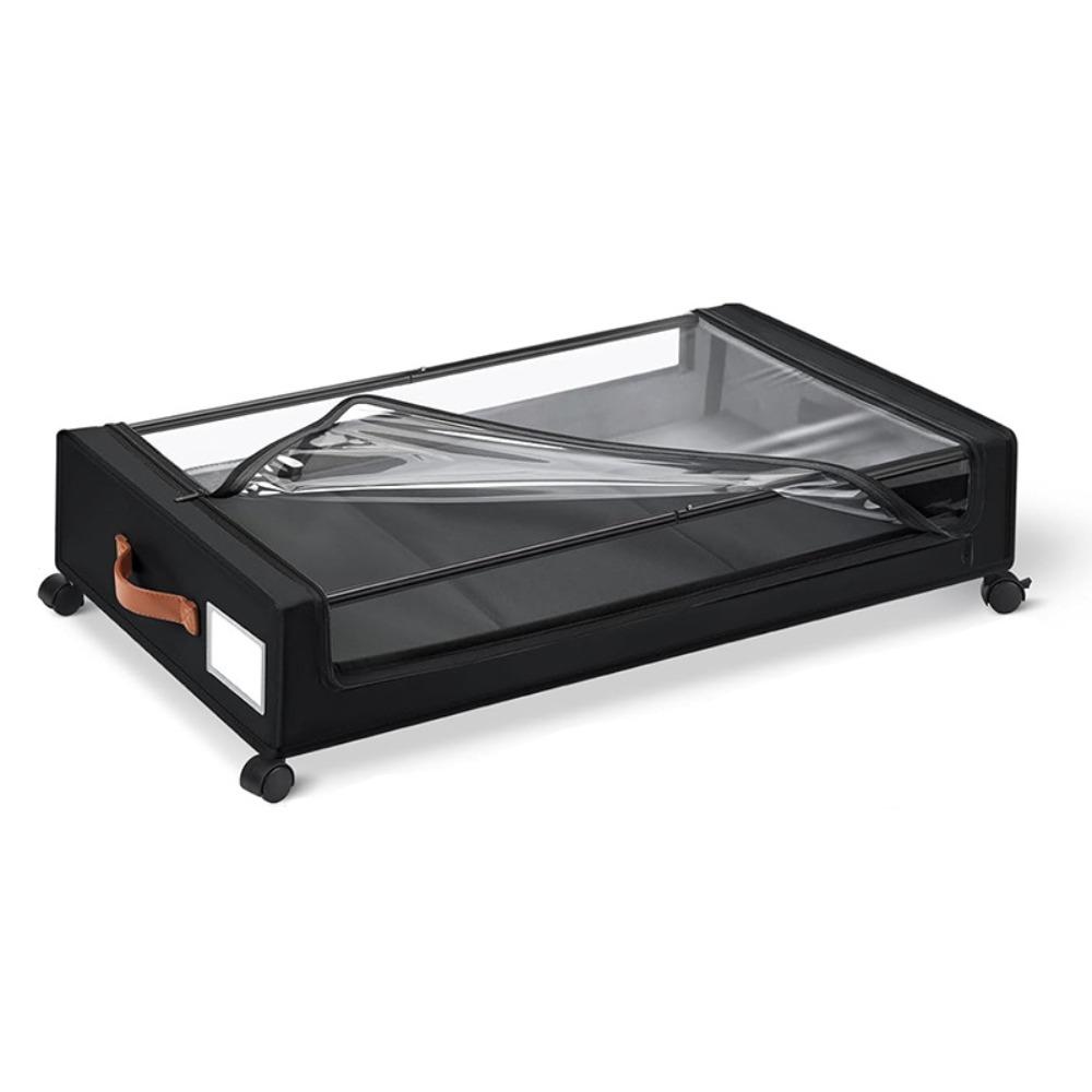 

Складной ящик для хранения под кроватью Квадратная стойка для хранения для одежды, обуви, одеял чёрный