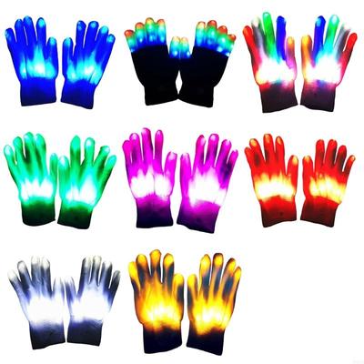 Guanti Luminosi per Feste con Luce Lampeggiante Guanti LED Luminosi per Natale Halloween Compleanno Festa Celebrazione P9YB