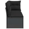 Vidaxl Garden Sofa With Cushions, 3-Seater, Black, Poly Rattan