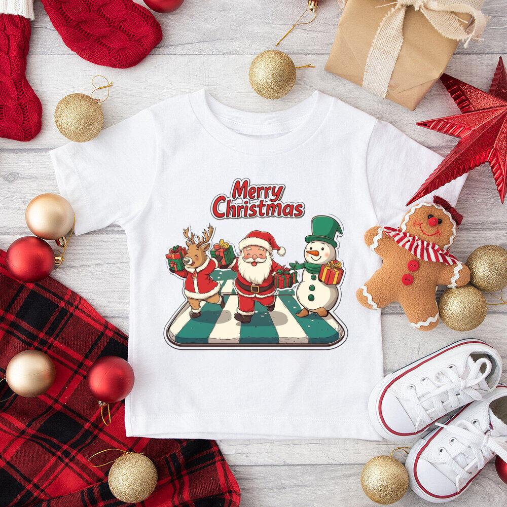 Just A Girl Who Loves Christmas Printed Kids Shirts Child Christmas Party T-shirt Top Xmas Vibes Outfit Child Short Sleeve Tee