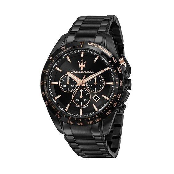 Maserati Traguardo Chronograph Stainless Steel Black Dial Quartz R8873612048 100M Men's Watch