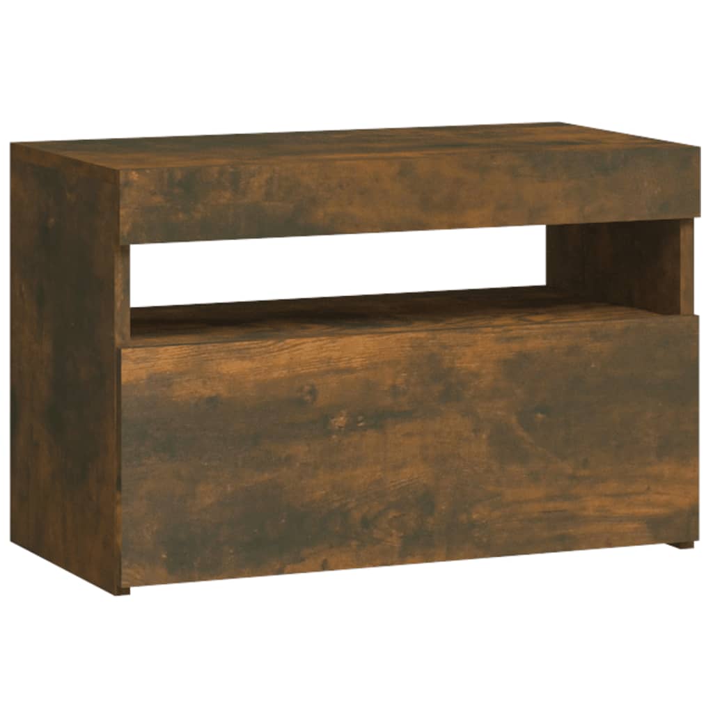 Vidaxl LED Nightstand, Smoked Oak, 60X35X40 Cm