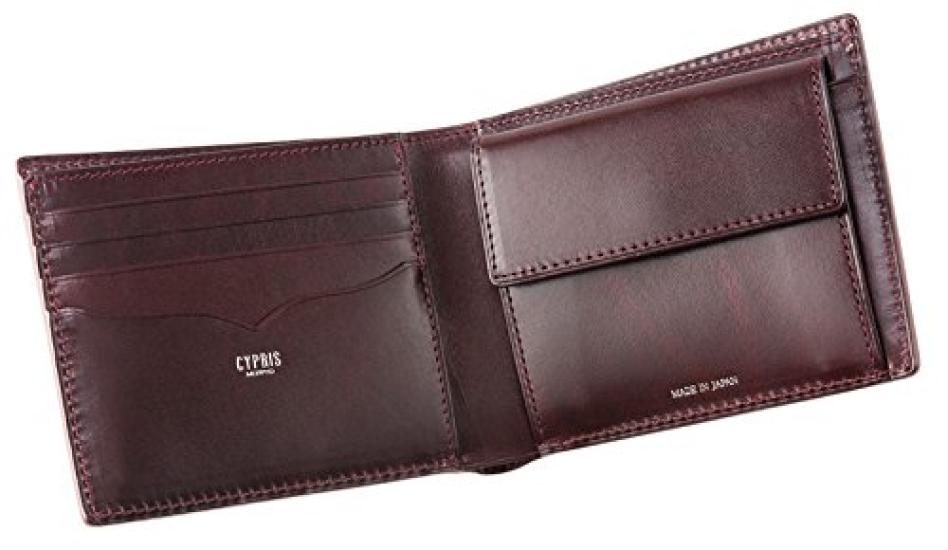 Bridle Leather Luga Shoulder Bifold Wallet with Coin Bill Day Birthday Boyfriend Navy X 6272 [CYPRUS] & Purse, Compartment, Leather, Father's Gift,