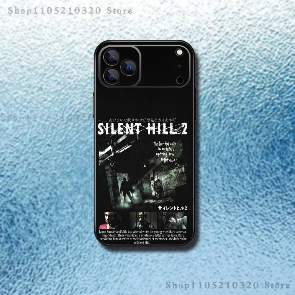 Silent Hill 2 Videogame Phone Case For iPhone 17,16,15,14,13,12,11,Pro,Max,Plus,E,SE4,Air,Mini Black Soft Funda