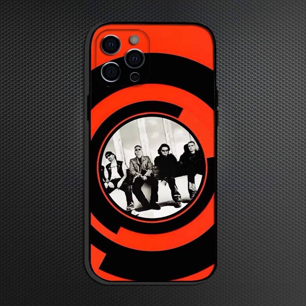 Band U2 Phone Case For iPhone 16,15,14,13,12,11 Plus,Pro Max, Soft Silicone Black Cover