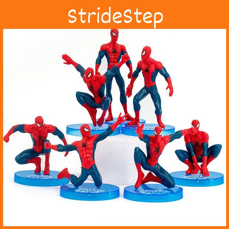 Mini 7pcs Spiderman Figures Pvc Miniatures Desktop Cake Decoation Topper