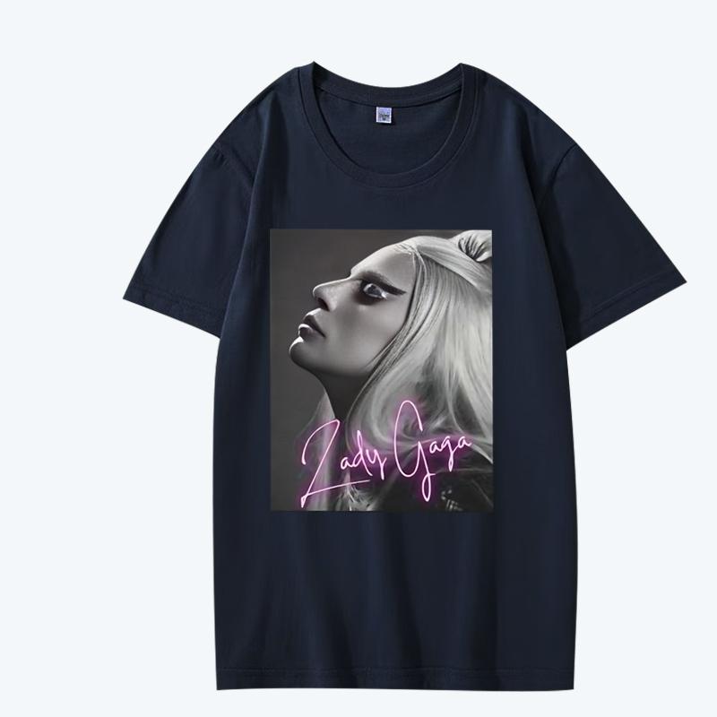 Lady Gaga Hudební zpěvačka Tričko Unisex Dámské Oversized 100% Bavlna Horký Výprodej Krátký Rukáv Letní Módní Potisk Unisex Větší Velikosti Topy