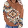 Women Western Ethnic Style Printed Hooded Sweatshirt Fall Winter