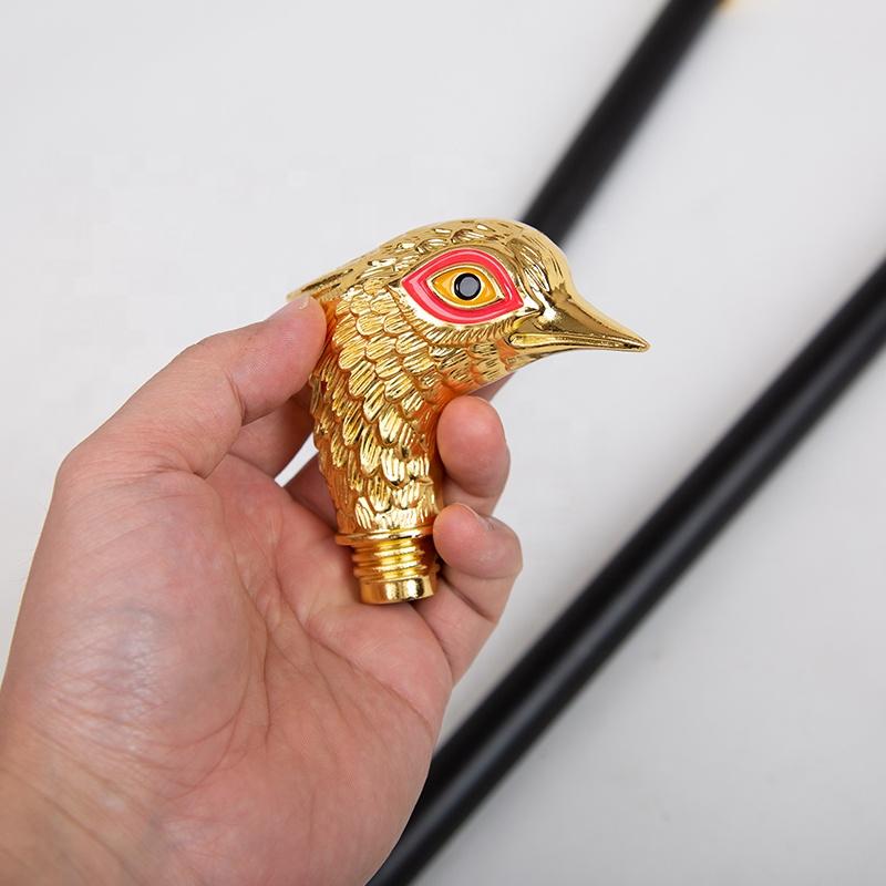 Golden Bird Head Red Eye Fashion Walking Stick Decorative Vampire Cospaly Party Walking Cane Halloween Wand