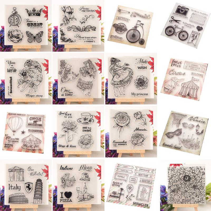 Buy Flower Tea Clear Silicone Seal Stamp For DIY Album Scrapbooking ...