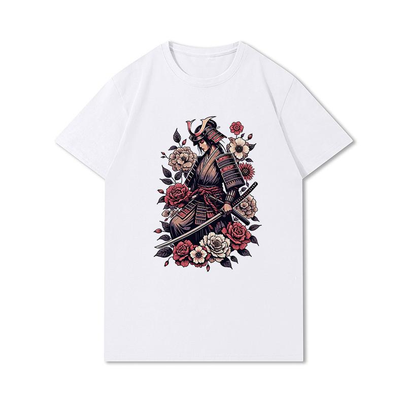 Tricouri 100% bumbac de vară pentru bărbați Vintage Samurai Retro Japanese Gaming 2077 Art Gam Printed Casual Top Tricouri