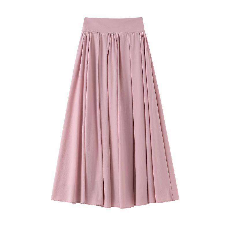 Spring and Summer Drape Chic Skirt Ladies's High Waist Pleated Skirt
