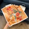 Fashion Black and White Printing Temperament Square Scarf Imitation Silk Korean Version Decorative Scarf Scarf Professional Decorative Shawl Silk Scar