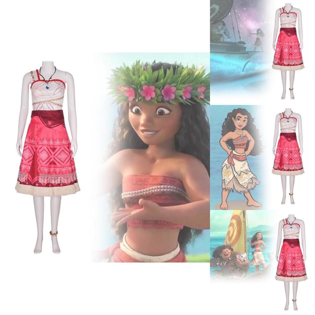 Moana Cosplay Costume Set For All Ages Stunning Moana Outfit With Skirt Top And Accessories