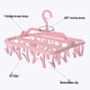 Foldable Clothes Hanger with 32 Clips - Square Multi-Head, Thickened Plastic for Drying Underwear & Socks