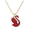 Swan Pendant Red Crystal Gold Tone Plated Medium Necklace 5647871