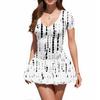 Women's Fashion Sexy Printing Short Sleeve Round Neck Bubble Hem  Dress