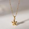 Yori Starfish Shell Pendant Necklace for Women Seaside Holiday Elegant Waterproof Stainless Steel Jewelry Gift New 2024