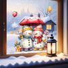 Christmas Snowman Window Stickers - PVC Electrostatic Glass Decorations for Home or Shop