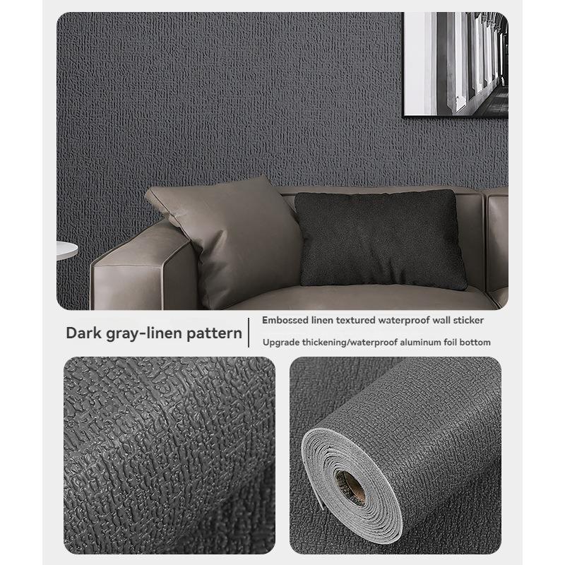 

Белая 3D наклейка на стену Текстура льна Утолщенная Самоклеящаяся Водонепроницаемые Обои Для Стен Спальни Домашний Декор Противоударные 5mx50cm