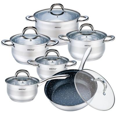 Kinghoff KH-1098 Steel Pot Set, 12 Pieces