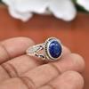 Lapis lazuli oválny prsteň z drahokamov, ručne vyrábaný dizajnérsky prsteň, boho prsteň, darček pre ňu, prsteň s vyhlásením, dámsky prsteň