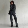 Women Solid Color Long Sleeve Hooded Hoodies Suit Autumn Winter Loose Top Wide Leg Pants