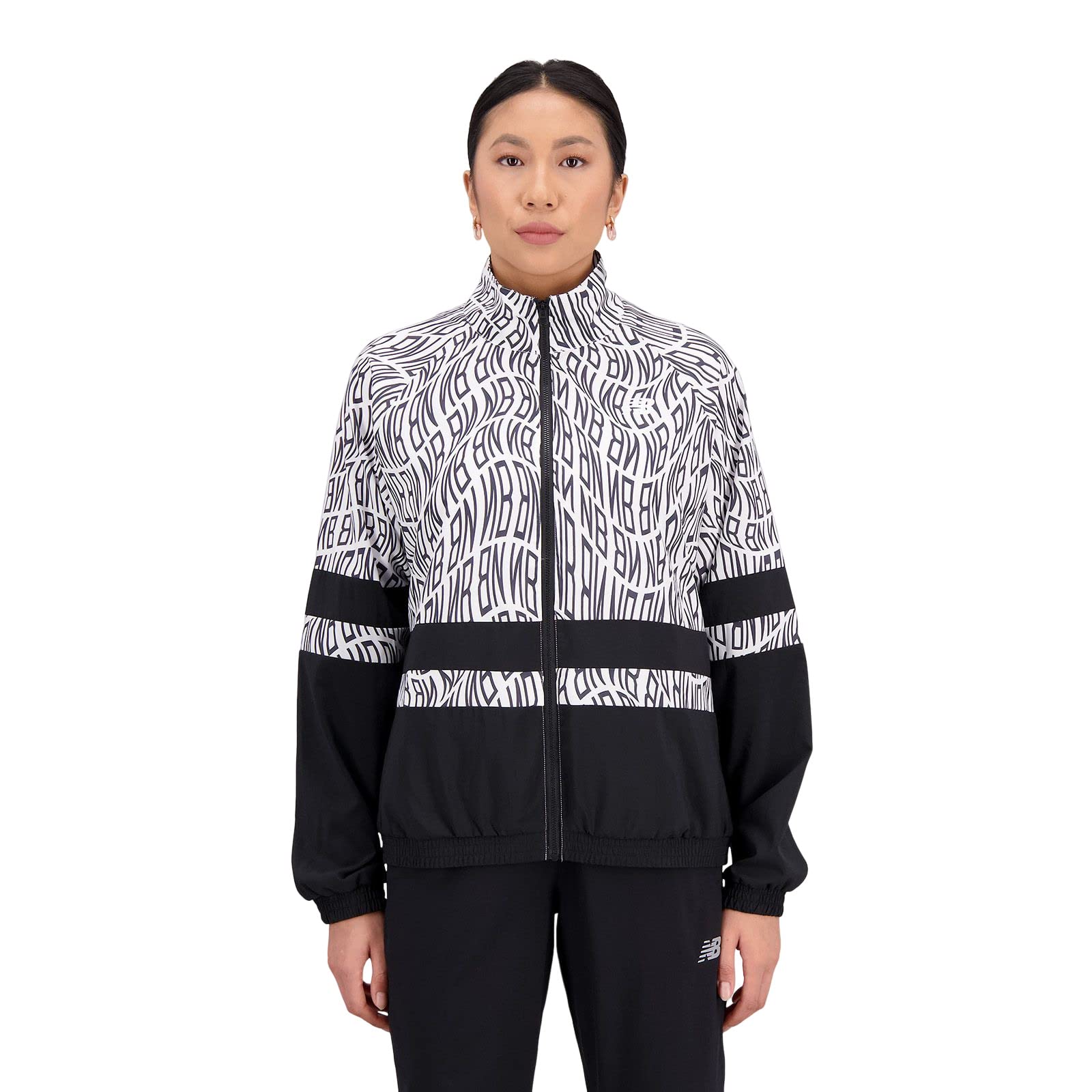 

New Balance Relentless Printed Woven Jacket WT L Women s (WJ31193) (White)