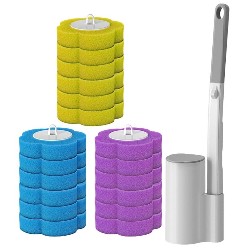 Toilet Wand Holder Designed for Convenient Use and Easy Maintenance Toilet Brush and Holder with Cleaner Refills