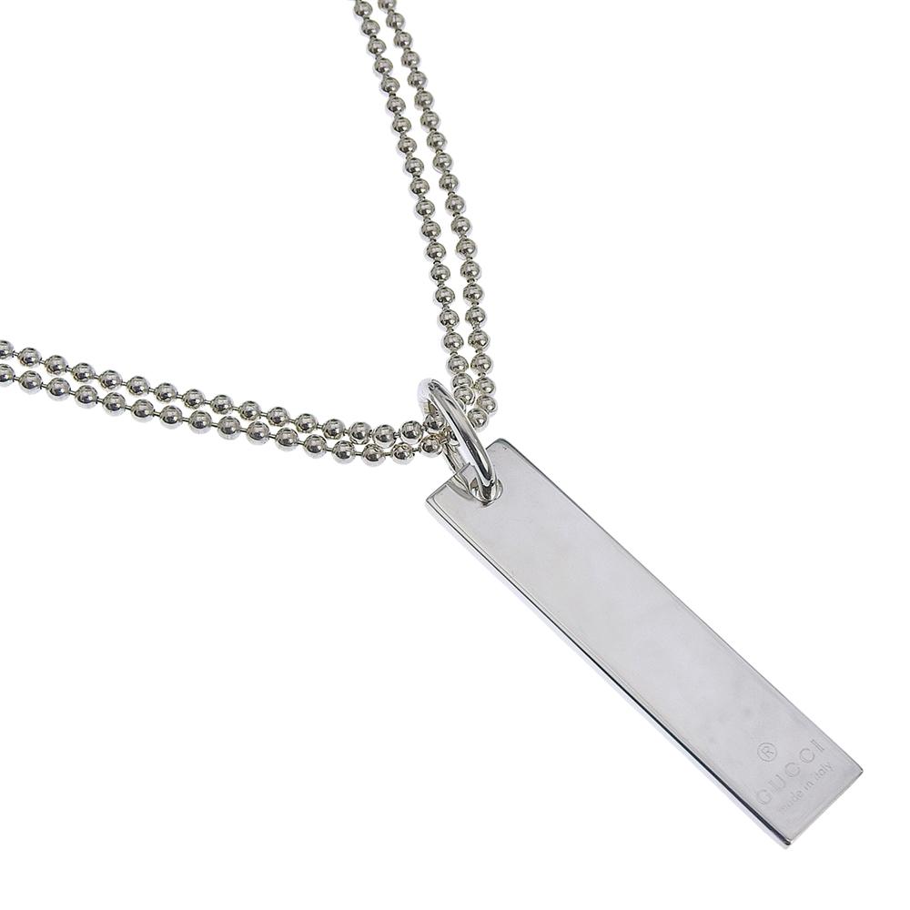 GUCCI bar Necklace Ball chain Silver925 23.3g unisex Used