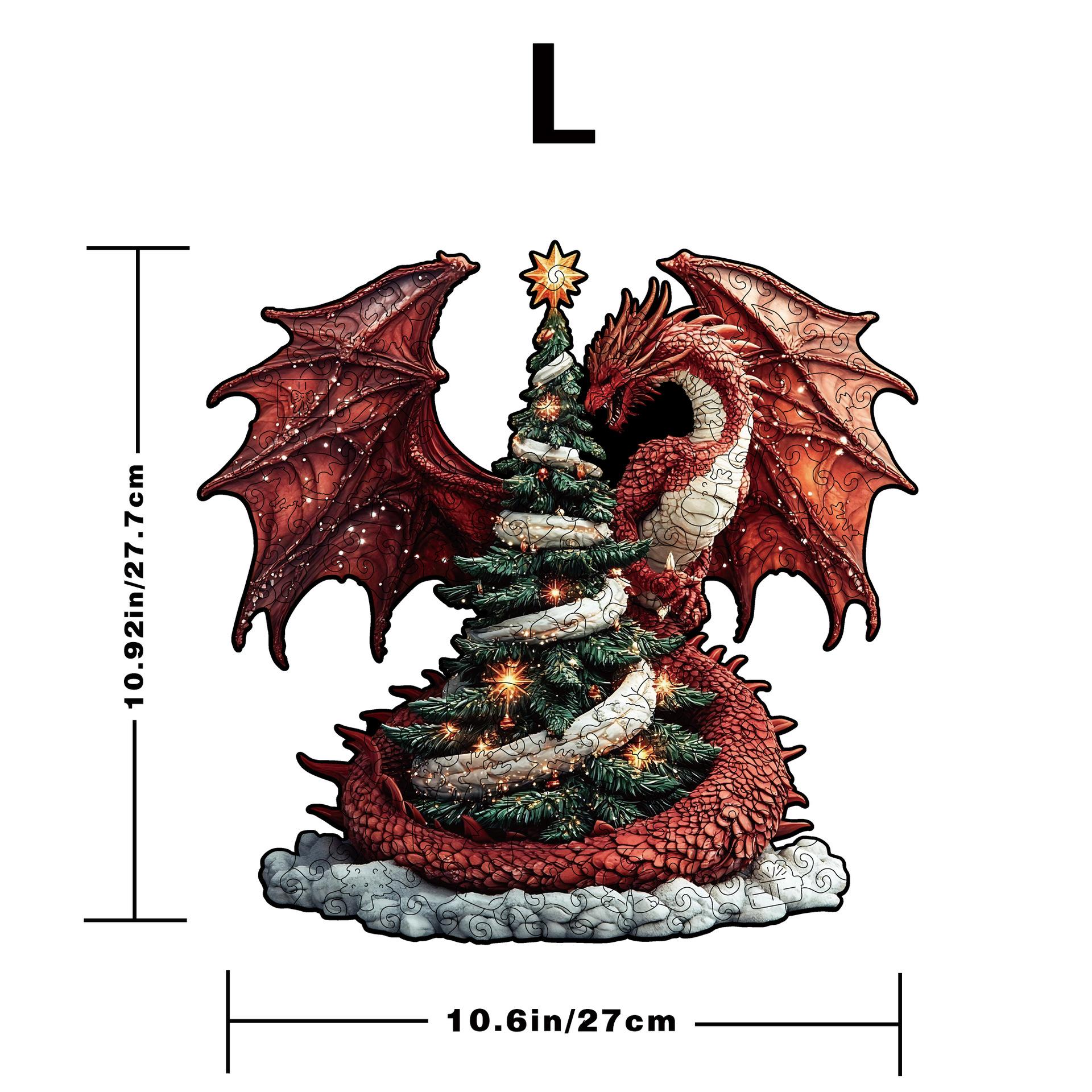 Christmas Dragon Puzzle Wooden Special-Shaped Puzzle Toy Piggy Bank Original Decompression Puzzle