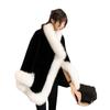 Autumn and winter new imitation mink velvet imitation fur coat women's thickened warm fur cape shawl looks thin