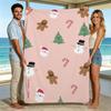 Festive Cute Winter Motif Soft Bed Throw Versatile Decor Blanket For Restaurant Gym Dance Studio Lounge Room