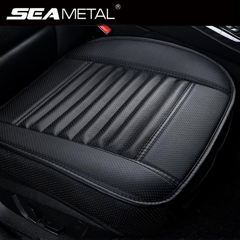 

Leather Car Seat Cover Interior Auto Seats Cover Cushion Four Seasons Protector Mat Universal Seat-Cover Carpet Auto Accessories 1pc Front Black