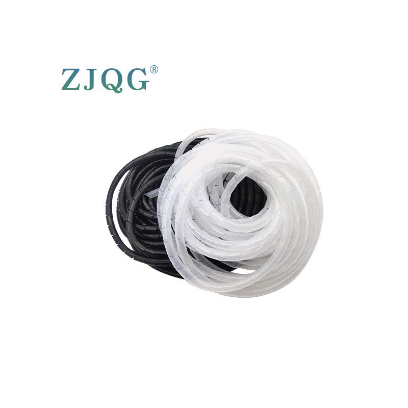 PE Material White & Black Spiral Cable Management Tube Diameter 15mm