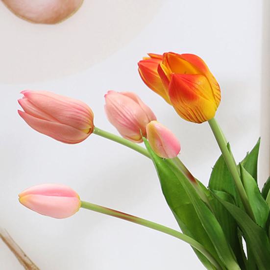 Fake Tulip Flowers Artificial Real Touch Faux Tulip Flower for Spring Easter Home Kitchen Wedding Bouquet Mother's Day Decoration