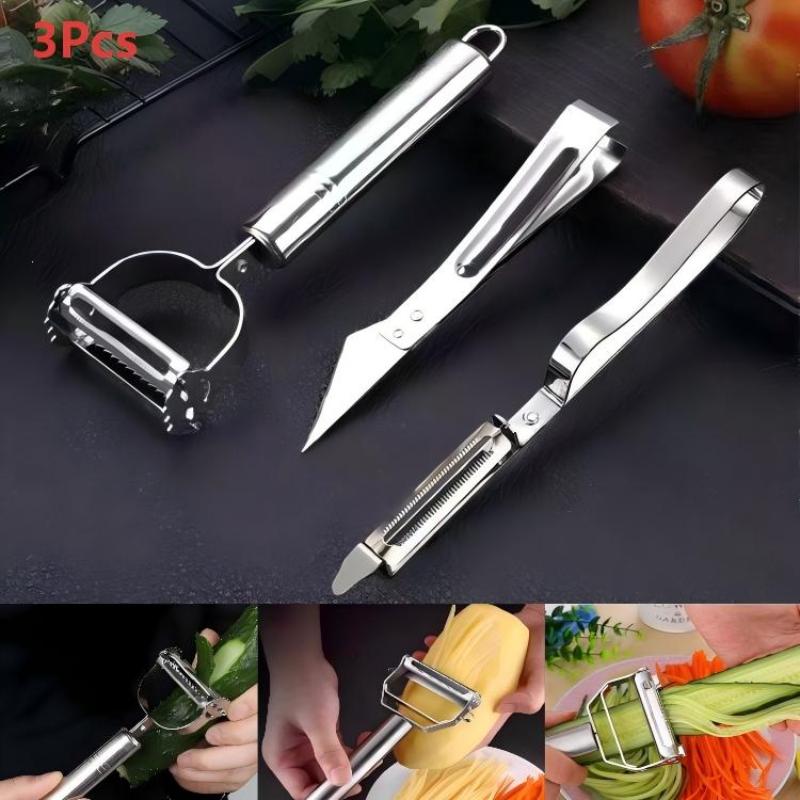 1/3Pcs Stainless Steel Vegetable Peeler Set Multifunctional Fruit Slicer Cutter Tools Potato Carrot Grater Julienne Peeler