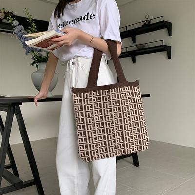 Stricktasche Gewebte Tasche Einfache Mode Tragetasche Damentasche Hochwertige Exquisite Schultertasche