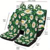 Daisy Pattern Themed Car Seat Covers Set For Most Cars, Fashionable Decorative Car Seat Protector Covers Full Set, Universal Car