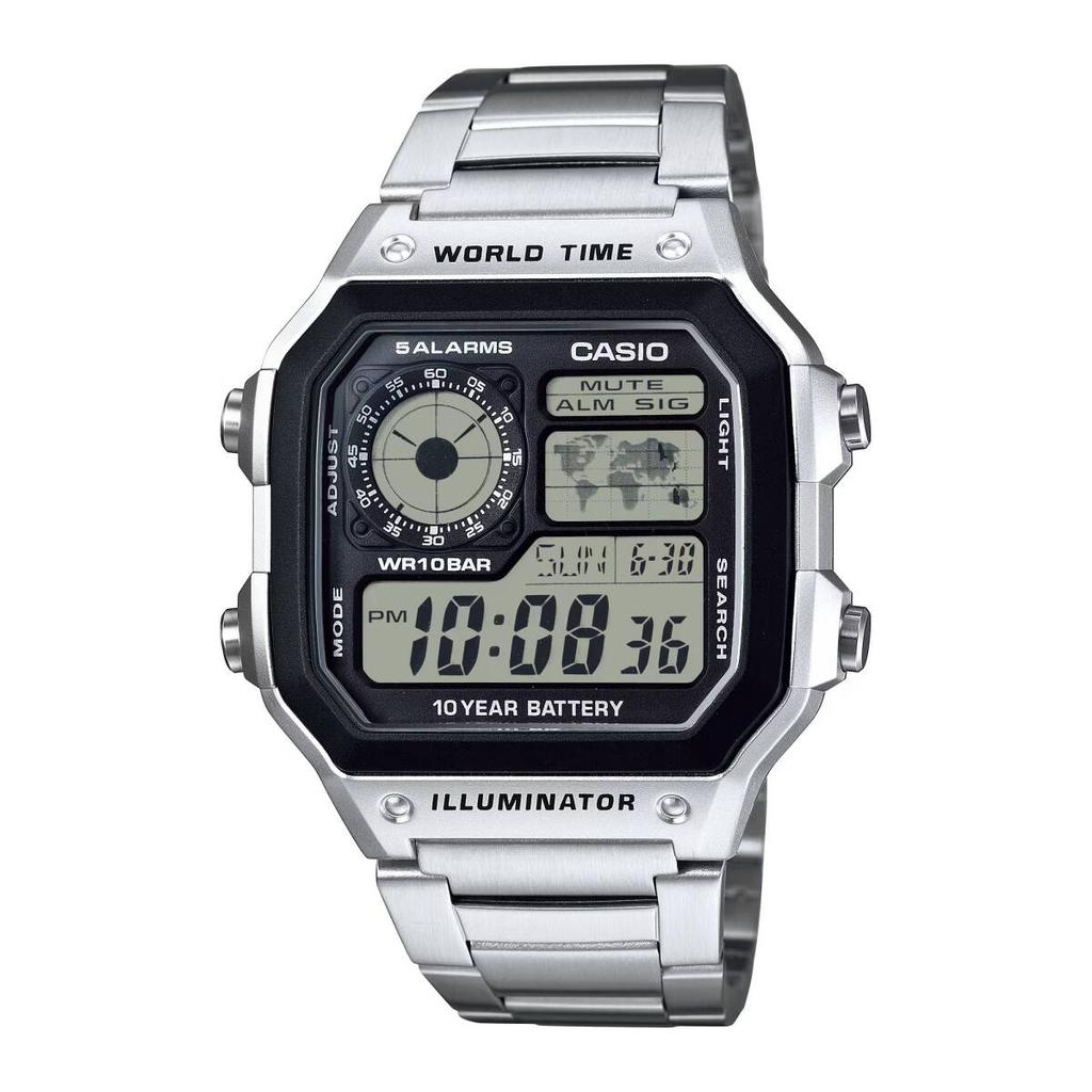 CASIO STANDARD Digital Silver Metal Watch AE-1200WHD-1AJF Men's